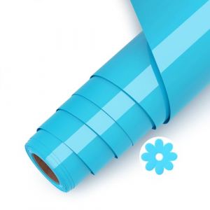 Flex Thermocollant Bleu Pour Tissu, 3d Puff Vinyle Thermocollant 25 X 244cm HTV Rouleau pour pour T-Shirts, Vêtements Sacs, Cadeaux de Bricolage, Effet de motif tridimensionnel, Facile à utiliser (LZS Commerce international, neuf)