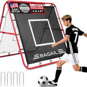 Bagail Filet de Rebond Double Face, Filet de Football, Tige Peinte renforc&eacute;e, Angle r&eacute;glable, Structure Pliable, Filet de Rebond avec Objectif d'entra&icirc;nement, But de Football Portable de Jardin (DIYouth, neuf)