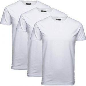 JACK & JONES Lot de 3 t-shirts basiques à col rond pour homme, Lot de 3 bonnets blancs sans filet à linge, L (TREND...Z, neuf)