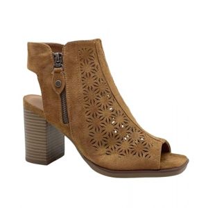 STILL Chaussures Femme Sandales Ouvert Bout Talon Percé Printemps Été Mode Bottines Chaussure Ouvert Daim XG116, Camel, 38 EU (STILL SHOP, neuf)