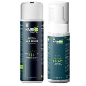 HairMD Hair Growth Shampoo & Foam Set - Hair Regrowth Set with 250 ml Regenerating Shampoo and 150 ml Repair Foam - Rich in Biotin, Keratin, Saw Palmetto - Suitable for All Hair Types &hellip; (Elit Biotech GmbH, neuf)
