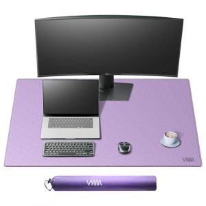 Vyaaa Sous-main en cuir, double face en cuir, imperm&eacute;able, pour la maison ou le bureau, 100 x 60 cm, violet (Vyaaa Desk Mat Direct, neuf)