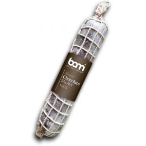 BAM Saucisson au Chocolat &ndash; Dessert de 150 g avec Noisettes Grill&eacute;es et Biscuits &agrave; la Vanille, Cadeau Chocolat Original (BAM - become a master, neuf)