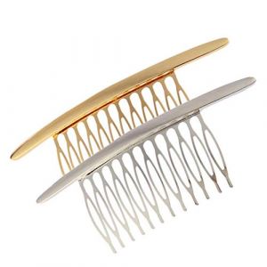 2pcs en alliage courbé peigne latéral de cheveux de peigne de cheveux de peigne français insérer les poignées de torsion de cheveux barrette accessoire de cheveux pour les femmes filles (argent + or) (Yanyahappy Shop, neuf)