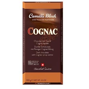 Camille Bloch Cognac, Chocolat Noir Suisse avec Liquide de Cognac, Sans Cro&ucirc;te de Sucre, 100g (TL Service, neuf)