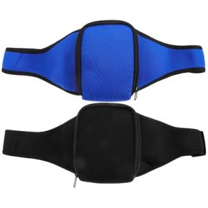 ARTSEWPLY Sacoche de Ceinture Micro pour Fitness en N&eacute;opr&egrave;ne Lot de 2 Pochettes Fermeture &Eacute;clair Ceinture Ajustable Paquet Banane Micro Noir et Bleu pour Entra&icirc;nement Sportif et Danse (Xiiierw, neuf)