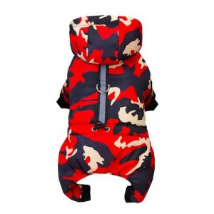 Izefia Manteau de Chien Costume Combinaison Coupe - Vent et Froid Manteau Camouflage Veste Hiver Chaud V&ecirc;tements &Eacute;pais Manteau Anti - Neige Coton Chiot Moyen Chat Chien Manteau (Rdc Toy, neuf)