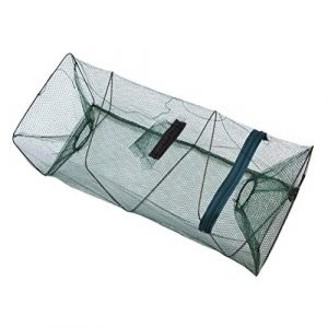 Nasse a Poisson Pliable, Nasse Ecrevisses avec Fermeture éclair Portable Casier à Crabes Anguille Casier Homard Fishing Filet de Pêche 54x25x25 cm (Mutianyu, neuf)