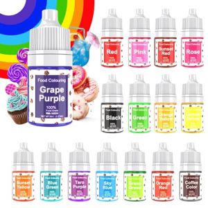 Colorant Alimentaire, 16 Colorants x 6MLColorants Alimentaires Liquide pour la Décoration de Gâteaux,Fondant,Pâtisserie,Glaçage,Cuisson,Fabrication de Slime Savon DIY (SIA New Day, neuf)