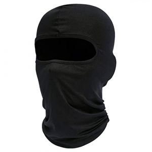 LacyMC Cagoule Balaclava, Moto, Protection UV, Léger Mince en Lycra Tissu Coupe-Vent Respirant Sports d'extérieur Masque Complet, Hommes & Femmes élastique Taille Universelle(Noir) (ZhengYanMao, neuf)