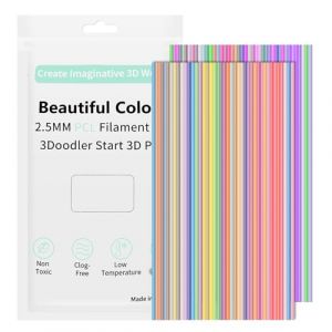 Lot de 160 filaments pour stylo 3D - 32 couleurs - 2,5 mm, PCL 15 cm - KTCINA pour 3.dood.ler Start - Recharge pour stylo 3D &agrave; basse temp&eacute;rature - Ultra s&ucirc;r - Sans odeur - &OElig;uvres d'art 3D color&eacute;es (HYMLGF, neuf)