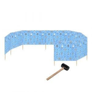 Garronda Paravent 12m Plage Coupe-Vent Camping Brise-Vent avec Marteau en Caoutchouc GAEX001 (Marine-64, 12 m) (Hisert, neuf)