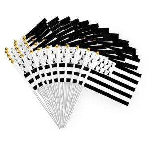 50pcs Drapeau Bretagne 14x21cm Petit Drapeau Ondulant Breton Mini Breton Flags Fran&ccedil;ais C&eacute;l&eacute;bration Coupe du Monde Parade Supplies Match Cheer Waving Flag Garden Party Decoration (WUSEYUN, neuf)