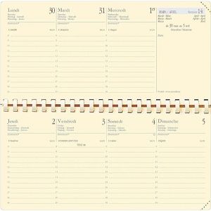 Quo Vadis - Recharge Pour Agenda Planital en Spirale - Mi-Décembre 2025 à Décembre 2026 - Taille : 8.8 x 17 cm (Papeterie Libellus, neuf)