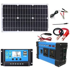 Kit Solaire Complet: onduleur 6000W + Panneau 18W 18V avec contrôleur Double Tension, 4ports USB et écran LED(220V) (suiyueheng, neuf)