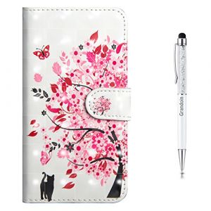 Grandoin Coque iPhone 6S /6, Mode Cr&eacute;atif Effet 3D Mod&egrave;le D&eacute;sign &Eacute;tui de Protection Housse en PU Cuir avec TPU Silicone Souple Portefeuille Phone Case pour Apple iPhone 6S/iPhone 6 4.7" (Arbre Rose) (Grandoin, neuf)
