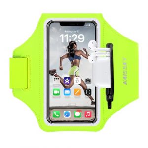 Brassard de Sport avec Airpods clé de Voiture Poche Zippée,Brassard de téléphone résistant à l'eau pour iPhone 15/14/14 Pro Max/13 Pro/12 Pro Max/XR/XS Smartphone Running Brassard 6.8" pour Jogging (1617 EU, neuf)