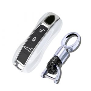ontto Coque de cl&eacute; de voiture en plastique pour Porsche Cayenne Panamera Macan 911 Carrera Taycan 2019-2020 3 boutons Blanc (Ontto, neuf)