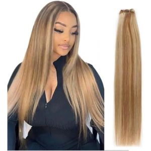 Tissage en lot de cheveux humains raides, extensions de cheveux à rapport élevé de 14 à 28 pouces, 100 g/pièce (taille : 3 pièces/lot, couleur : #613_22 pouces) - 3 pièces/lot - P12-613_14 pouces (yichangshikaiyisishangmaoyouxiangongsi, neuf)