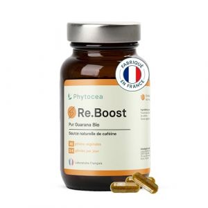 Phytocea - Compl&eacute;ment Alimentaire Guarana Bio Booster d'Energie Naturelle | Caf&eacute;ine, Vitamines Adultes A, E, B1| Pre Workout Puissant | Cure 60 G&eacute;lules Vegan | Complement Fabriqu&eacute; en France (Phytocea, neuf)