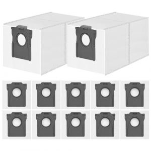 Lot de 12 Sacs à Poussière pour Dreame L10s/L10/L40/L50/L40s/L10s Pro Ultra, L20/X40/X50/Aqua10 Ultra Complete, pour Mova E30/E40/P50/P50s Ultra Aspirateur, Sacs Jetables de Grande Capacité de 3,2L (JUZHIDINGHUI-EU, neuf)