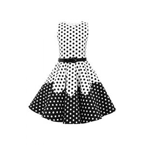 BlackButterfly Enfants Robe Années 50 Vintage à Pois 'Amy' (Blanc - Noir - Pois, 9-10 Ans) (BlackButterfly Clothing, neuf)