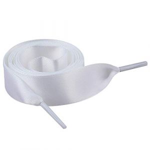 Jamron Plat Soie Ruban Satin Lacet 2CM Large pour Sneakers Ballerines Escarpin P13 Blanc 80 CM (No.7 Fashion House, neuf)