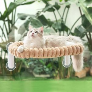 GUUSII HOME Hamac Chat Fenetre Panier Perchoir Transat Suspendu Pliable Support Etagere Cododo Lit pour Coussin Petite et Grande Chats Tapis Réversible Lavable en Machine 54 * 30cm (Chameau Clair, M) (GUUSII HOME, neuf)