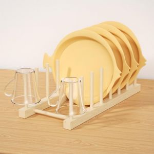 Rseuphiee 7 Grilles Égoutoire Vaisselle, Support en Bois pour Assiettes, égouttoir à Assiettes, pour Ranger Tasses, Couvercles de Casseroles, Livres, Pot, Planche à Découper (STORE BELLAVIA VENERA S.R.L., neuf)