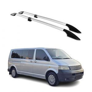 Barres de Toit longitudinales pour VW T5 Multivan 2003-2015 L2 Long Alu Gris (omacfrance, neuf)