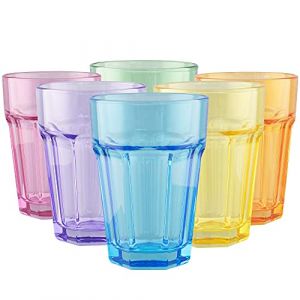 TREND FOR HOME 6 Verre a Eau Lot de 6 Verres Colorés 425 ml Grand Verre à Cocktail Verres à Eau Verres à Jus et Soda Verre Milkshake Verre a Smoothie Tumbler Verre Couleur | Alva (Trend Ecommerce, neuf)