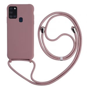 Keteen Collier pour Samsung Galaxy A21s Coque Silicone Liquide Bumper Housse Galaxy A21s Lani&egrave;re avec Cordon R&eacute;glable Longueur Cha&icirc;ne Lanyard Case Housse &Eacute;tui pour Samsung A21s, Or Rose (Keteen, neuf)