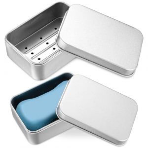 Tenbrachian 2 Pcs Boite a Savon Voyage, 150ml Boite &agrave; Savon en Aluminium, Bo&icirc;tes &agrave; Savon, Boite Savon Solide en M&eacute;tal Etanche avec &eacute;gouttage et Couvercle pour Voyage H&ocirc;tels Salle de Bain (Shenzhen Low Head Struggle Trading Co., Ltd., neuf)