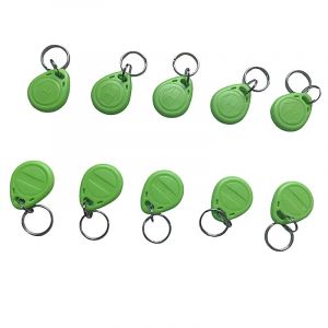Lot de 10 porte-cl&eacute;s RFID 125 kHz avec &eacute;tiquette RFID em4100 (vert) (JIAJIE MRO, neuf)