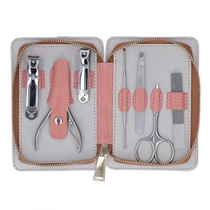 Yuecoom 7 Pieces Manicure Set, Stainless Steel Nail Clipper Set Travel Nail kit Manicure Set Manicure Kit and Pedicure Kit for Nail Salons Makeup Studios (Jagche, neuf)