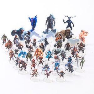 Miniatures DND 5e thème Arctique-Starter Set Mini Aventure Dungeons and Dragons au Grille 1" Accessoires TTRPG Figurines 2D CR 0 à 20 Portables avec Catalogue Cadeau DM-A (iPeau, neuf)