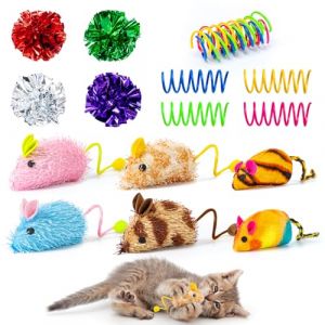 Jouets pour chat, paquet de 14 jouets chat interactifs, y compris une balle pour chat, jouet &agrave; ressort pour chaton adulte d'int&eacute;rieur, jouets &agrave; herbe &agrave; chat pour chats &agrave; m&acirc;cher et nettoyer les dents (YateWO, neuf)