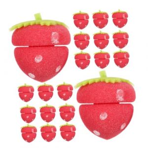 VALICLUD 24 Pièces Boules Éponge pour Coiffure Outils de Boucles Mousse Accessoires de Coiffure Forme de Fraise Capillaires Réutilisables pour Cheveux Frisés et Lisses (Cedongh, neuf)