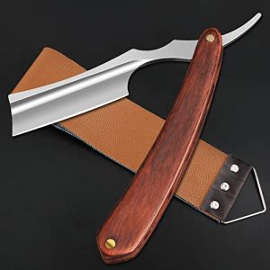 M&LD Kit Rasoir, Le Rasoir Homme, Rasoir Coupe Choux, Rasoir en Acier Inoxydable, Professionnel Rasoir de Barbier Avec Ceinture en Toile de Cuir, Rasoir de Salon ou de Maison, Cadeau pour Homme (meiliduoeur, neuf)
