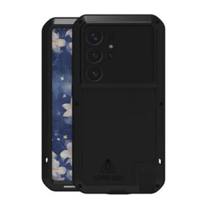 LOVE MEI pour Samsung Galaxy S25 Ultra Coque, Outdoor Heavy Duty Aluminium M&eacute;tal Antichoc Anti-poussi&egrave;re Bumper &eacute;tui de Protection Complet du Corps avec Verre tremp&eacute; pour Galaxy S25 Ultra (Noir) (YiMi store, neuf)