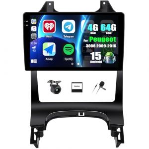 Android 15, 4G+64G GOHHDL Autoradio pour Peugeot 3008 2009-2016 avec Carplay Android Auto sans Fil, 9 Pouces Poste Radio Voiture 2Din avec GPS Navi WiFi Bluetooth FM/RDS EQ SWC Cam&eacute;ra&MIC (ShenZhenShiY&uuml;nXiangMaoYiYouXianGongSi, neuf)