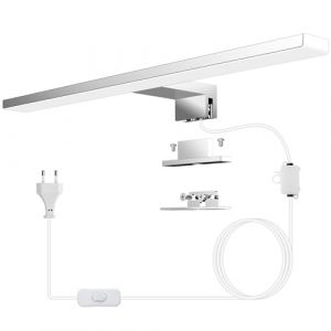Azhien LED Miroir de Salle de Bain 10W,Blanc Neutre 4000K Lampe Murale Miroir avec Prise,Montage 3 en 1,40CM IP44 Lampe Miroir de Salle de Bain pour Armoire de Toilette,230V,400mm (INTERSTAR TRADE LTD, neuf)