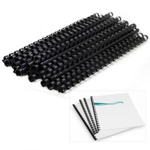 Peigne de Reliure,Peigne de Reliure en Plastique,Paquet de 100 Pince Reliure,Capacité de Reliure,Reliure Spirale,Spirales de Reliure,Peigne de Reliure à Spirale,Noir,Reliure Spirale en PVC,12mm (RONG LII, neuf)