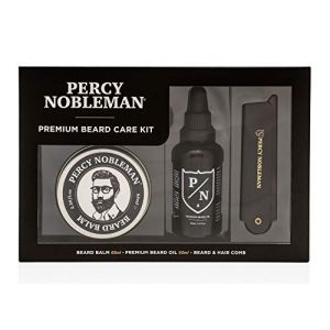 Kit de Soin de Barbe Premium Percy Nobleman, un Coffret de Soin de Barbe en Édition Limitée, Contenant une Huile de Barbe Premium, un Baume pour Barbe et un Peigne Pliable (Ellipsis Brands, neuf)