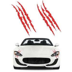 Flaconi Stickers Voiture,Autocollants Voiture,Voiture Tuning,Autocollant de Marque de Griffe,Décoration D'autocollants pour Voiture,Autocollant Griffe Voiture,pour Vitres Arrière(Rouge) (shenhua auto, neuf)