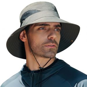 FairyPeach Chapeau Homme Anti UV, Femme Large Bord Casquette Pliable Étanche, Bob Homme, Chapeau Soleil Randonnée Mesh Respirant, Safari Casquette, pour Pêche,Jardinage,Safari,Brouss (XIANT, neuf)