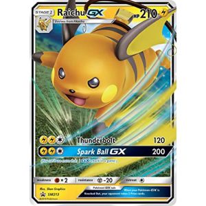 Raichu GX SM213 Pokemon Promo Card (Sun & Moon Hidden Fates) + TitanCards® Toploader (Titan Cards, neuf)