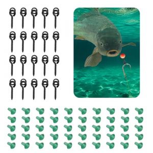 FuxFuis 20 PCS Vis Appat Carpe et 50 PCS Bouchon Hame&ccedil;on, Vis de Appat de Peche, Vis de Hamecon Peche, Arr&ecirc;ts d'Hame&ccedil;on, Hamecon Peche Carpe, Accessoires de P&ecirc;che pour P&ecirc;che &agrave; la Carpe (CRED&Iacute;VEL E CRUCIAL - UNIPESSOAL LDA, neuf)