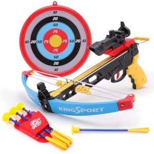 Toyland&reg; Ensemble d'arbal&egrave;tes d'ext&eacute;rieur - 1 arbal&egrave;te, 3 fl&egrave;ches &agrave; Ventouse, 1 Support de fl&egrave;che et 1 Cible - Jouets d'ext&eacute;rieur/Jardin pour Enfants (Toyland&reg;, neuf)