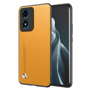 EASSGU Coque de T&eacute;l&eacute;phone pour Motorola Moto E14 / G04S / G04 / G24 / G24 Power (6.5" inches), Etui en Cuir de Style Business - Jaune (EASSGU, neuf)